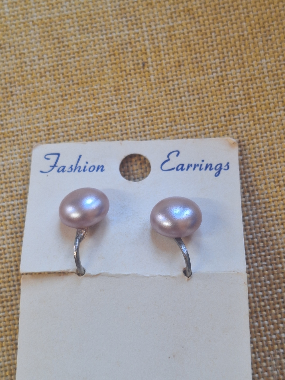 Faux Pearl Pink Stud Earrings -